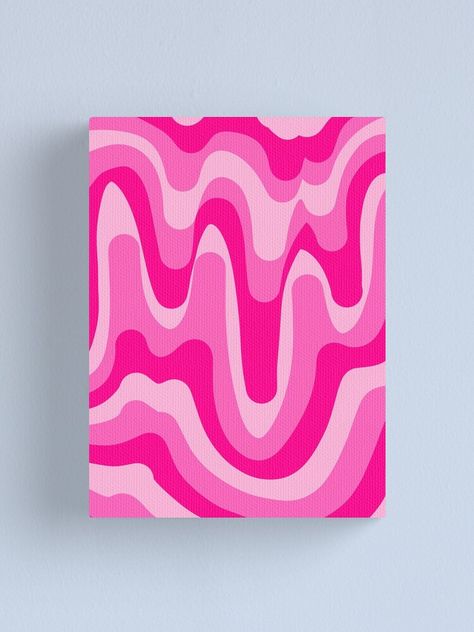 Asthetic Paintings Canvases Abstract, Vibey Paintings On Canvas, Groovy Canvas Painting, Diy Pink Canvas Art, Pink Acrylic Painting Ideas, Preppy Painting Ideas On Canvas, Squiggly Art, Small Square Canvas Painting Ideas, Girly Paintings On Canvas Easy