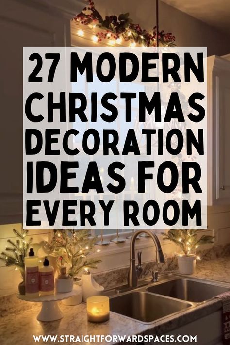 sleek, modern christmas decorations for a stylish holiday look. Table Centerpieces With Candles, Christmas Table Settings Ideas Simple, Winter Decor Kitchen, Holiday Table Settings Christmas, Winter Tray Decor, Modern Winter Decor, Centerpieces With Candles, Christmas Living Room Decorations, Christmas Table Settings Ideas