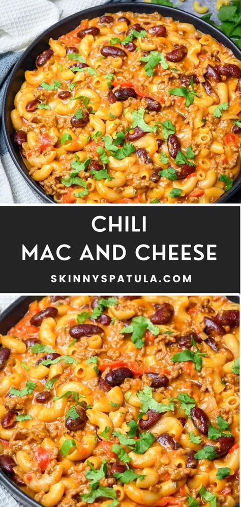 Chili Mac and Cheese Veggie Chili Mac, Healthy Chili Mac Recipe, Healthy Chili Mac And Cheese, Chili Mac Healthy, Turkey Chili Mac And Cheese, Ground Turkey Chili Mac, Vegetarian Chili Mac And Cheese, High Protein Chili Mac, Ground Turkey Mac And Cheese