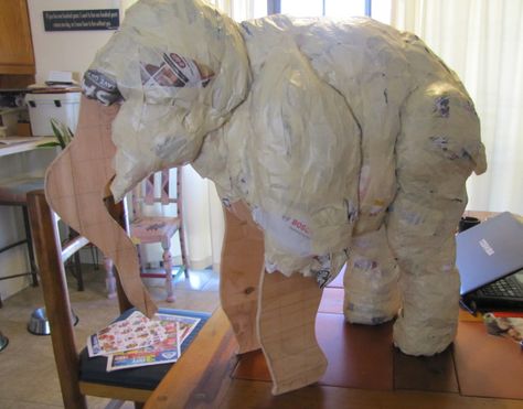 I received an email last week from Linda Backer, with photos of the baby elephant she just finished making. She used the baby elephant video and pattern that I posted here on the blog back in 2009. Baby Elephant Video, Paper Mache Elephant, Elephant Video, Elephant Gif, Textured Spray Paint, Back In 2009, Paper Mache Animals, Paper Mache Clay, Girl Bday Party