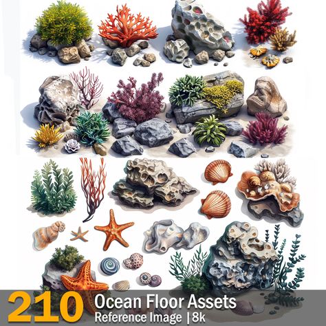 Ocean Floor Assets | Reference Images | 8k,  on ArtStation at https://www.artstation.com/artwork/DLkxqR Flowers And Water, Wedding Ring Images, Nature Reference, Water Texture, Ocean Pool, Game Designer, City Layout, Indian Art Gallery, Coral Sea