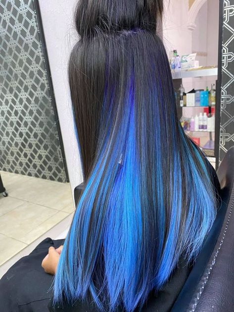 Under Hair Dye, Fox Hair Dye, Blue Hair Highlights, Black Hair Balayage, Dip Dye Hair, Rave Hair, Square Face Hairstyles, Bold Hair Color, Hair Color Options