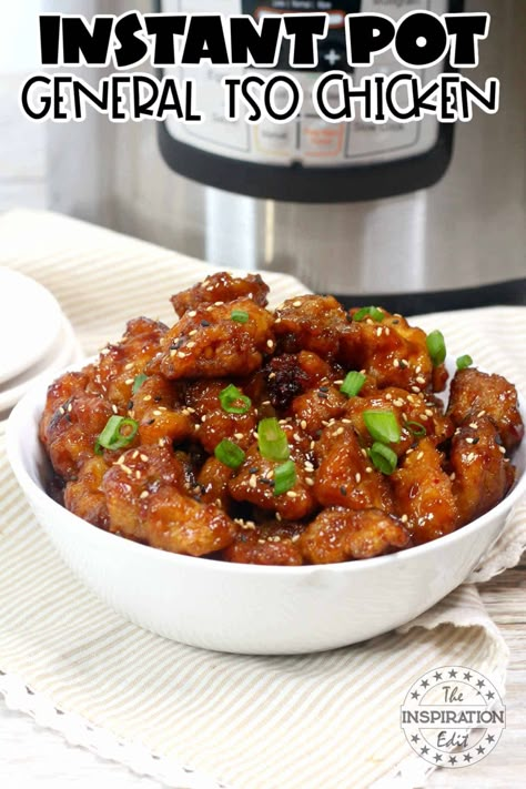 Instant Pot General Tso Chicken, Tso Chicken Recipe, Instant Pot Orange Chicken, General Tao Chicken, Instant Pot Asian Recipes, Tso Chicken, Asian Chicken Recipes, General Tso Chicken, Orange Chicken Recipe