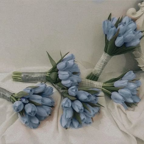 Baby Blue Aesthetic, Light Blue Aesthetic, Boquette Flowers, Blue Aesthetic Pastel, Blue Tulips, Bleu Pastel, Nothing But Flowers, Flower Therapy, Beautiful Bouquet Of Flowers