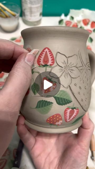 Sanbao Jackson on Instagram: "@littlealpsgallery Combining beautiful carving with our strawberry underglaze transfer" Sanbao Underglaze Transfers, Diy Underglaze Transfer, Underglaze Techniques, Underglaze Transfer, Pottery Videos, Ivory Pearl, Sgraffito, Pottery Bowls, Diy Ideas