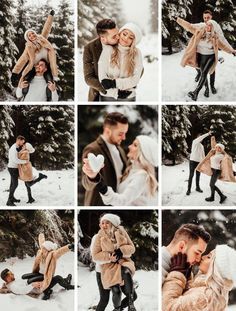 Winter Photoshoot Engagement, Cute Couple Christmas Pics, Christmas Engagement Outfits, Snow Engagement Photoshoot, Engagement Winter Outfits, Couples Christmas Photoshoot Outdoor, Winter Photoshoot Outfits Couples, Couple Picture Ideas Winter, Couples Photoshoot Poses Winter