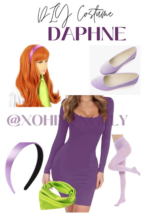 Board collage of Amazon finds to recreate a diy costume for Daphne from Scooby doo Diy Daphne Costume Scooby Doo, Daphne Costume, Daphne Blake, Halloween Adventure, Costume Inspo, Creative Costumes, Costume Shoes, Halloween Inspo, Diy Halloween Costumes