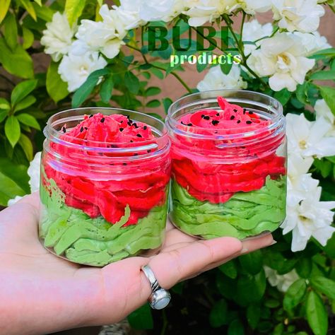 Whippedsoap Watermelon Body Butter, Watermelon Scrub, Watermelon Soap, Summer Soap, Watermelon Candle, Body Butter Labels, Whipped Scrub, Bath And Shower Products, Homemade Body Butter