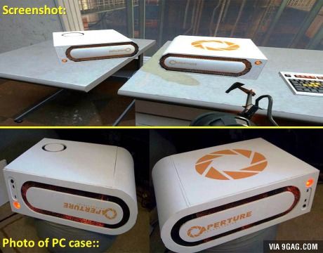 Aperture Science inspired PC case Console Ideas, Portal Art, Valve Games, Aperture Science, Computer Build, Portal 2, Steam Deck, 3d Printing Diy, Custom Pc