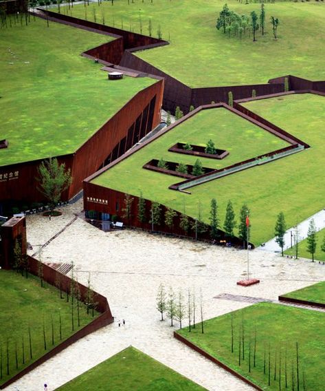 Case Sotterranee, Green Building Architecture, Landscape Planning, Architectural Landscape, Model Architecture, Plans Architecture, Landscape Architecture Design, Memorial Museum, Green Architecture