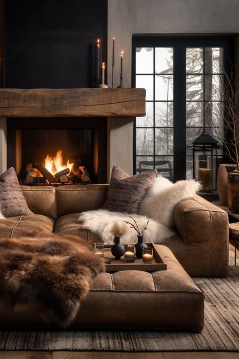 Cosy Winter, Cabin Living, Organic Farm, Rustic Living, Rustic Living Room, Living Room Inspo, A Living Room, Cozy Living Rooms, Cabin Decor