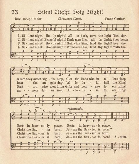 Vintage Christmas Sheet Music, Silent Night Sheet Music, Gospel Song Lyrics, Hymn Sheet Music, Christmas Verses, Silent Night Holy Night, Christmas Lyrics, Hymns Lyrics, Christian Song Lyrics