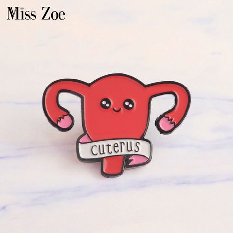 cuterus Enamel pin Women female uterus womb Brooches Gift Feminism icons Pin Badge Button Lapel pin for Clothing cap bag Make Enamel Pins, Feminist Enamel Pins, Funny Feminist, Enamel Pin Funny, Feminist Pins, Wallpaper Hp, Punk Pins, Pin Cute, Bag Badges