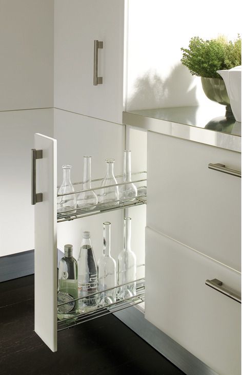 Pull Out Storage Unit, Two Tier, for Cabinet Width 150 mm, Dynamic Soft Closing Runners - Häfele U.K. Shop Base Cabinet Storage, Bathroom Unit, Narrow Cabinet, Kitchen Pulls, Kitchen Storage Solutions, Kitchen Bin, Kitchen Cabinet Storage, Kitchen Units, Fitted Furniture