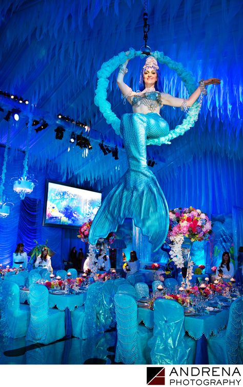 Under The Sea Gala, Mermaid Performer, Atlantis Theme, Ocean Theme Decor, Underwater Wedding, Underwater Party, Under The Sea Decorations, Ocean Birthday Party, Ocean Theme Party