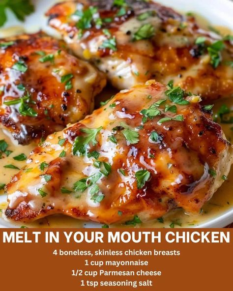 Melt In Your Mouth Chicken, Chicken Boneless Breast Recipes, Baked Chicken Recipes Easy, Chicken Breast Recipes Baked, Easy Chicken Breast, Chicken Breast Recipes Easy, Baked Chicken Parmesan, Breast Recipe, Baked Chicken Breast