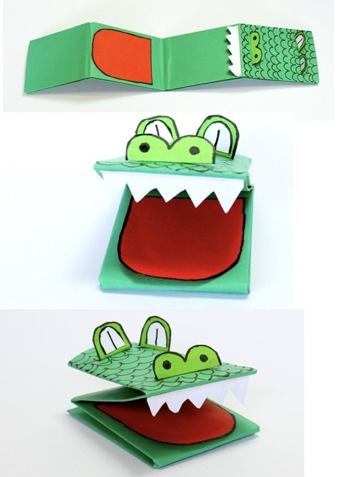 Crocodile Craft, Puppets For Kids, Paper Puppets, Puppet Crafts, Puppet Making, Animal Crafts For Kids, Crocodiles, Paper Crafts For Kids, Animal Crafts