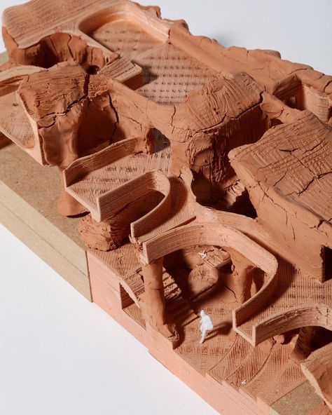 Clay Concept Model, Architecture Clay Model, Clay Model Architecture, Architecture Model Water, Clay Architecture Model, Model Making Architecture, Topography Architecture, Clay Architecture, Tectonic Architecture