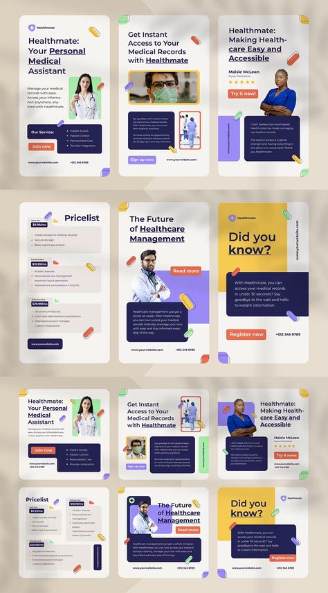 Startup SaaS Healthcare Instagram Posts and Stories Template AI Saas Social Media Design, Healthcare Social Media Posts, Ads Motion, Webinar Banner, Story Instagram Highlight, Carousel Ideas, Instagram Story Icons, Social Media Campaign Design, Instagram Stories Design