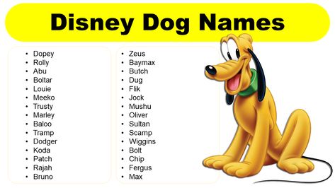 Cartoon Dog Names, Disney Dog Names, Disney Pet Names, Names For Pets, Puppies Names Female, Uncommon Names, Disney Princess Names, Names Male, Dog Names Unique