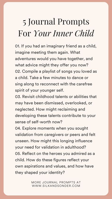 Shadow work doesn't have to be so intimidating!! Use these powerful journal prompts to reconnect with your inner child. Simply print this out or save for later :) #innerchild #innerchildhealing #shadowwork #innerchildjournalprompts #journalprompts #guidedjournalprompts Inner Child Shadow Work Journal Prompts, Father Wound Journal Prompts, Inner Child Journal Prompts, Journal Prompts To Heal, Inner Child Shadow Work, Diary Prompts, Future Therapist, Heal Your Inner Child, Kawaii Princess