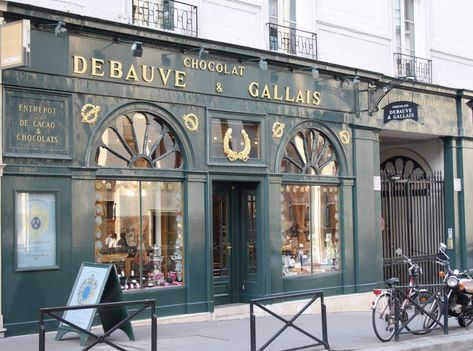 Paris Chocolate Shop-Debauve_et_Gallais Barbershop Exterior, Chocolate Shops, Paris Shopping, Paris Trip, Shop Fronts, I Love Paris, Chocolate Shop, Love Paris, Store Front