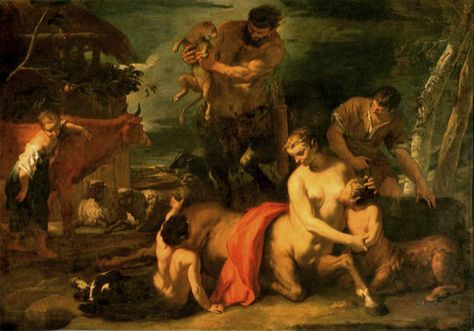 sebastiano ricci family of centaurs Centaur Art, Neo Baroque, Paul Rubens, Rennaissance Art, Peter Paul Rubens, Italian Painters, A4 Poster, Family Art, Italian Artist