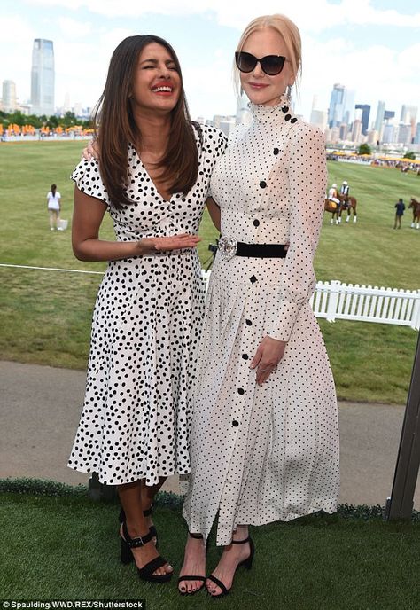 Twinsies: Priyanka giggled at the fact that her dress was very similar to Nicole Kidman's ... Dots Fashion, Polka Dots Outfit, Polka Dots Fashion, Nicole Kidman, Priyanka Chopra, Royal Fashion, Polyvore Outfits, Dot Dress, Polka Dot Dress