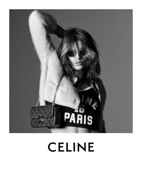 Celine summer 2022, Kaia Gerber by Hedi Slimane Hedi Slimane, Summer 22, Kaia Gerber, Shoulder Chain, Chain Bag, Summer 2022