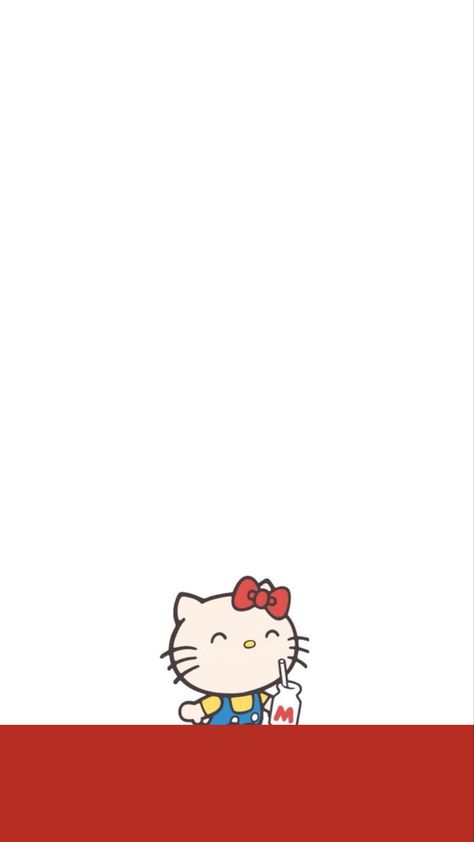 Red Wallpaper Hello Kitty, Iphone Wallpaper Aesthetic Red, Phone Asthetic, Hello Kitty Theme, Toro Inoue, Hello Kitty Themes, Iphone Lockscreen Wallpaper, Kitty Drawing, Cute Desktop Wallpaper