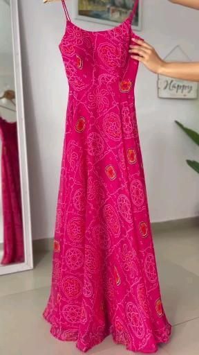 *RATE*:*1350 free shipping* *PRESENTING NEW DESIGNER PURE SOFT LIGHTWEIGHT CHIFFON BANDHEJ FULLY FLAIR GOWN,DUPPTA ,PENT SET READY TO WEAR FULLY STTICHED* *ANARKALI FABRIC*:PURE SOFT LIGHTWEIGHT CHIFFON BANDHEJ FABRIC INNER MICRO COTTON *FLAIR*: 8 mtr fully flair approx *LENGTH*:54 55 inch apporx *FULL LENGTH GOWN,PADDED,,FANCY BACKLESS DORI PATTERN* *GOWN INNER*: MICRO COTTON FULL INNER *DUPPTA*: 2.3 MTR PURE SOFT LIGHTWEIGHT CHIFFON BANDHEJ PRINT BOADER TRIANGLE LACE WORK *PENT Flair Gown, Dori Work, Stylish Kurtis Design, Georgette Gown, Trendy Outfits Indian, Lehenga Designs Simple, Anarkali Dress Pattern, Desi Fashion Casual, Trendy Dress Outfits