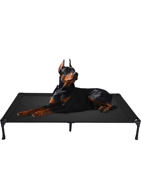 Veehoo Cooling Elevated Dog Bed, Portable Raised Pet Cot with Washable & Breathable Mesh, No-Slip Rubber Feet for Indoor & Outdoor Use, XX-Large, Black Dog Cots, Elevated Dog Bed, Outdoor Dog Bed, Style Bed, Relaxing Places, Morning Walk, Cot Bedding, Pressure Points, Medium Dogs