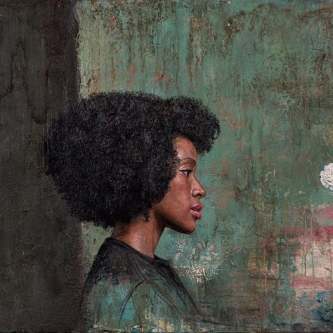 Tim Okamura, Afro Hair Art, Female Painters, Natural Hair Art, Acrylic Mixed Media, Natural Afro Hairstyles, Pop Art Illustration, Fashion Sketchbook, Afro Hair