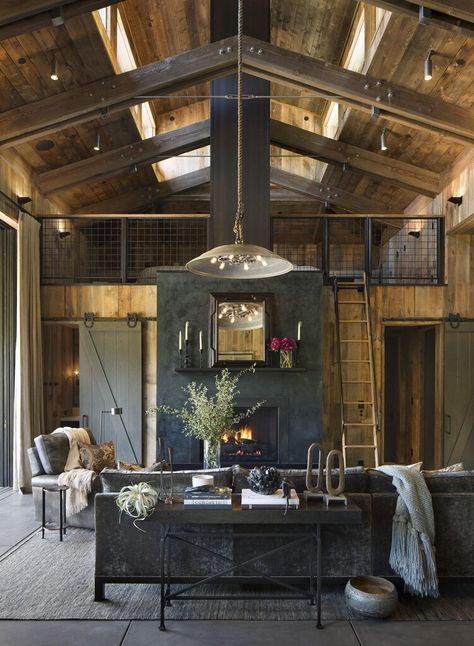 Home Tour | Napa Cabin by Wade Design Architects — Scout & Nimble Industrial Cabin, Prefabricated Cabins, Veranda Design, Rustic Home Interiors, Rustic Porch, Rural House, Industrial Interior Design, Industrial Interiors, Porch Design