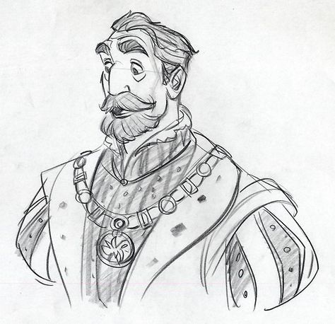 The King by Jin Kim  older man aquiline nose moustache beard big eyebrows delighted Tangled Concept Art, Rapunzel Characters, Glen Keane, Character Animation, Disney Concept Art, Disney Sketches, Art Disney, Disney Tangled, Concept Art Drawing