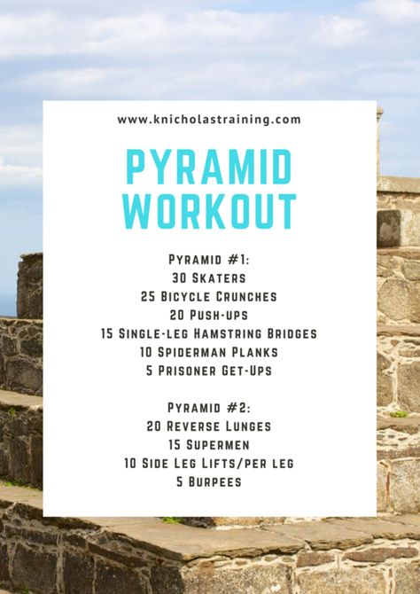 Workouts For Bad Knees, Fast Fat Burning Workout, Bootcamp Ideas, Ladder Workout, Pyramid Workout, Emom Workout, Workout From Home, Amrap Workout, Vacation Workout