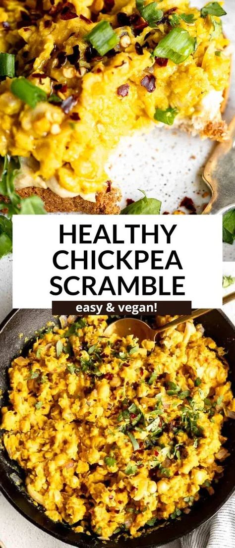 Low Carb Vegan Breakfast, Chickpea Scramble, High Protein Vegan Recipes, Vegan Chickpea, Soy Free Recipes, Plant Based Breakfast, High Protein Vegan, Chickpea Recipes, Savory Vegan