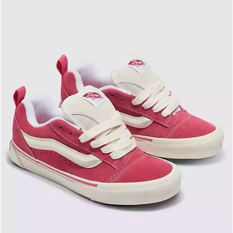 Vans Knu Skool In A Limited Pink/Marshmallow Combo. Cross Posted And Going Quick! Will Ship Same Or Next Day, In Brand New With Tags, Exactly As Shown. Message With Any Questions And Bundle For A Discount! New To Poshmark? Use Invite Code- Dunn_dealz For $10 Off Your First Order! Vans Shoes Old Skool, Tie Dye Vans, Pink Marshmallow, Vans Sk8 Mid, Pink Marshmallows, White Slip On Shoes, Vans Hi, Vans Pink, Ny Style