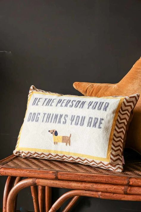 Holding A Grudge, Funny Cushions, Artificial Indoor Plants, Quirky Bathroom, Rockett St George, Unique Home Accessories, Dog Cushions, Miniature Dachshund, Bed Cushions