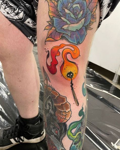 Preston Tattoo, Kneecap Tattoo, Flame Tattoos, Tattoo Convention, Traditional Tattoo Art, Knee Tattoo, Badass Tattoos, Neo Traditional, Blackpool