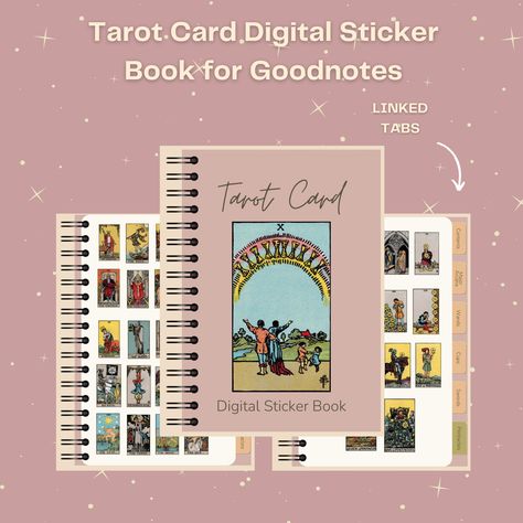 Excited to share this item from my #etsy shop: Digital Tarot Card Journal with Goodnotes Digital Tarot Card Sticker Book Card Journal, Tarot Journal, Tarot Card Meanings, Learning Tools, Crystal Grid, Tarot Spreads, Card Reading, Apple Pencil, Sticker Book