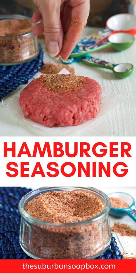 Best Hamburger Seasoning, Hamburger Spices, Burger Recipes Seasoning, Sizzle Steak Recipes, Steak Dinners, Homemade Dry Mixes, Dry Rub Recipes, Homemade Spice Mix, Spice Blends Recipes