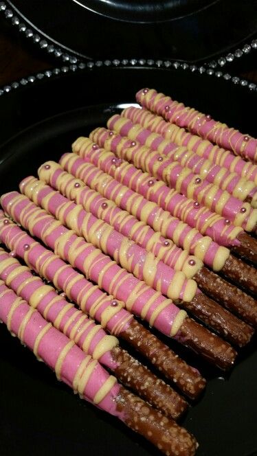 Pink And Yellow Cookies, Pink Yellow And White Party Decorations, Pink And Yellow Chocolate Covered Pretzels, Pink And Yellow Cake Pops, Princess Peach Pretzel Rods, Pink Yellow Birthday Party, Yellow And Pink Party Decor, Groovy One Treats, Princess Peach Baby Shower Ideas