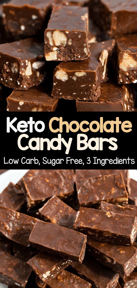 The Best Homemade Keto Candy Bar Recipe Nut Free Candy, Dolce Poche Calorie, Gi Diet, Homemade Candy Bars, Candy Bar Recipe, Chocolate Candy Bars, Chocolate Bar Recipe, Low Carb Candy, Healthy Candy