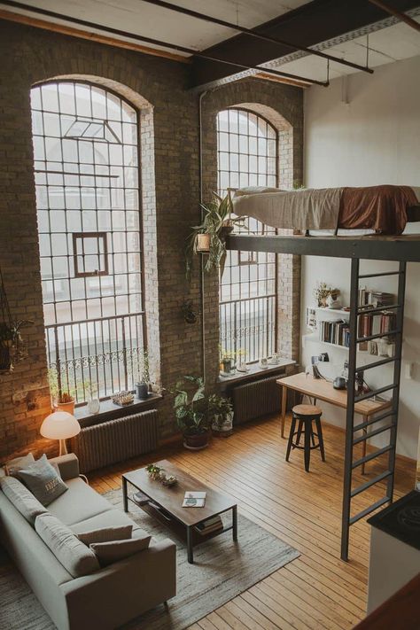 Transform your living space with unique industrial loft apartment ideas. Think exposed brick sleek metal accents cozy textiles and open layouts. Bring charm and personality to your home by blending rustic and modern designs. Explore creative ways to make your loft stylish and welcoming for family and friends. https://fabricerie.com/industrial-loft-apartment Ny Loft Apartment, Loft Apartment Ideas, Industrial Loft Apartment, Loft Apartment Aesthetic, Small Loft Apartment, Studio Loft Apartment, Loft Studio Apartment, Loft Apartment Industrial, Sleek Kitchen Design