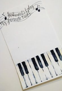 Watercolor Piano Keys, Piano Painting Easy, Music Art Journal, Watercolor Music Art, Piano Drawing Easy, Piano Watercolor, Different Journals, Happy Birthday Piano, Music Frame