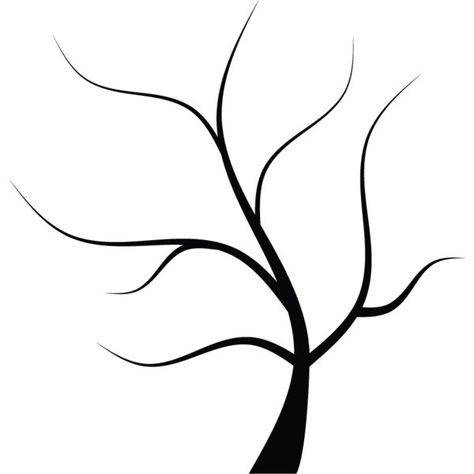 outline tree ❤ liked on Polyvore featuring trees, outlines, black, effects and tubes Tree Outline Drawing, Tree Outline Silhouettes, Bare Tree Drawing, Bare Tree Template, Simple Bare Tree Printable Free Template, Tree Branch Outline, Tree Branch Stencil Printable, Tree Branch Clip Art Black And White, Vacation Bible School Craft