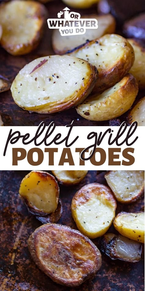 Grill Potatoes, Grilled Potato Recipes, Pit Boss Recipes, Smoked Potatoes, Electric Smoker Recipes, Pellet Smoker Recipes, Traeger Grill Recipes, Smoker Ideas, Simple Sides