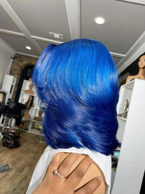 #follow #hairstyles #hair #hairgoals #beautyblog #bluehair #blogging #blogger #blog #haircolor Weave Hair Color, Blue Hair Dye, Hair Inches, Hair Muse, High Fashion Hair, Cute Curly Hairstyles, Hair Therapy, Dyed Hair Inspiration, Dyed Natural Hair