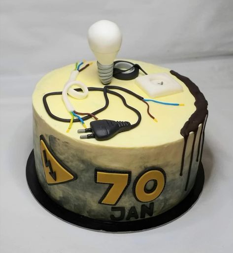 Cake For Electrician, Electrician Cake Ideas, Unique Birthday Cakes, Beautiful Birthday Cakes, Cakes For Men, Fish Cake, Dessert Drinks, Cake Art, Party Cakes